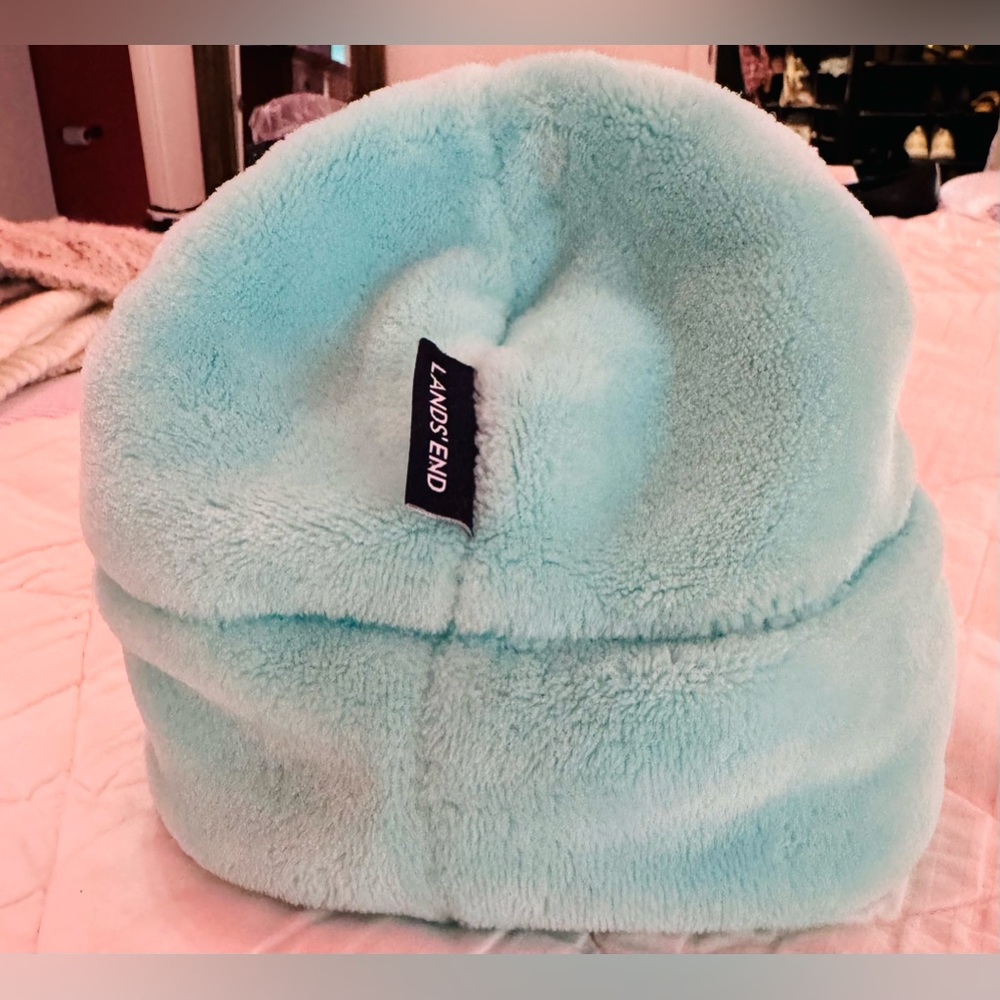 Lands End- youth size sm- turquoise fleece beenie